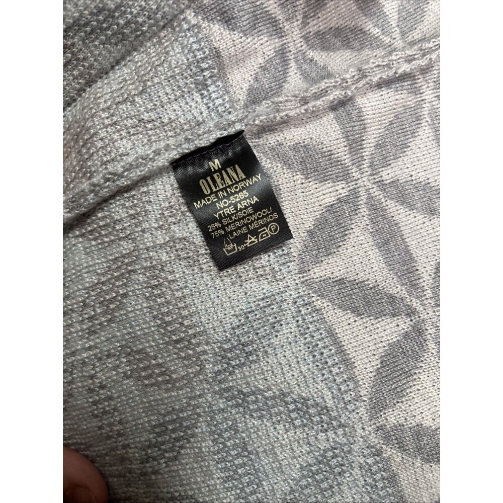 Women’s Oleana Of Norway Silk And Wool Long Open Cardigan Size Small Gray Blue - Picture 7 of 9